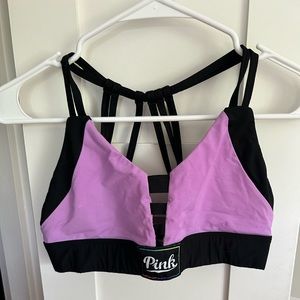 Pink sports bra